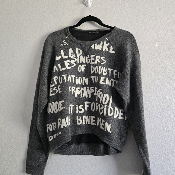 rag & bone Sweaters - Rag & Bone Graffiti Crew / Grey